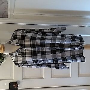 Polly & ester 3X plaid button down casual shirt